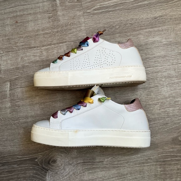 P448 Thea Sneakers HTF rainbow ombré laces excellent condition - Picture 2 of 13